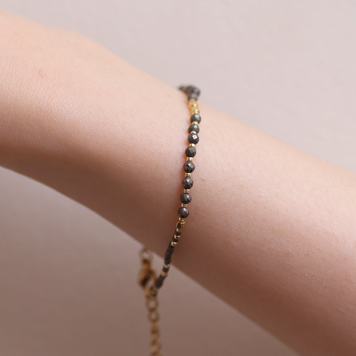 Grey Moonstone beaded bracelet-2