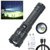 2000LM Tactical USB Rechargeable LED Flashlight