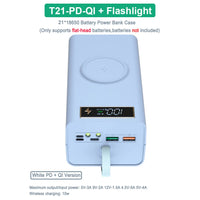 T21 21x18650 Battery Storage Box with Dual USB Power Bank