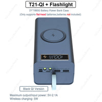 T21 21x18650 Battery Storage Box with Dual USB Power Bank