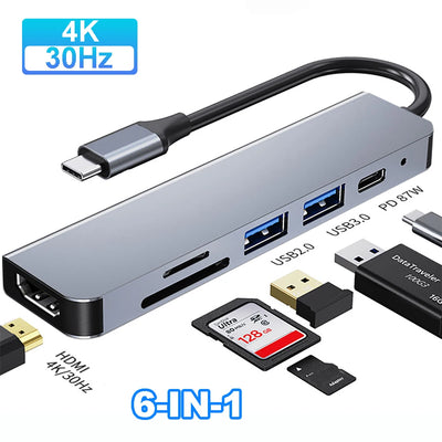 USB C Hub 4K HDMI PD 87W USB3.0 Adapter for MacBook