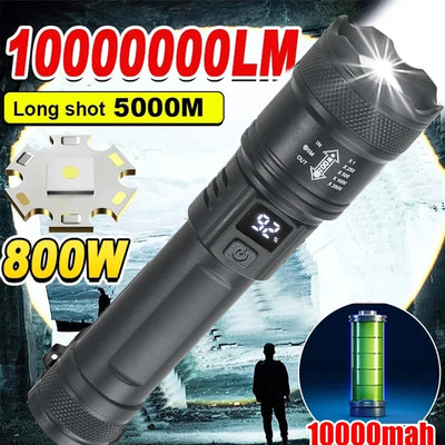 2000LM Tactical USB Rechargeable LED Flashlight