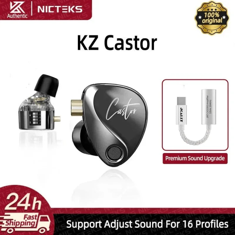 KZ Castor Wired Earbuds - Powerful Bass & HiFi Sound