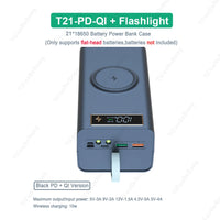 T21 21x18650 Battery Storage Box with Dual USB Power Bank