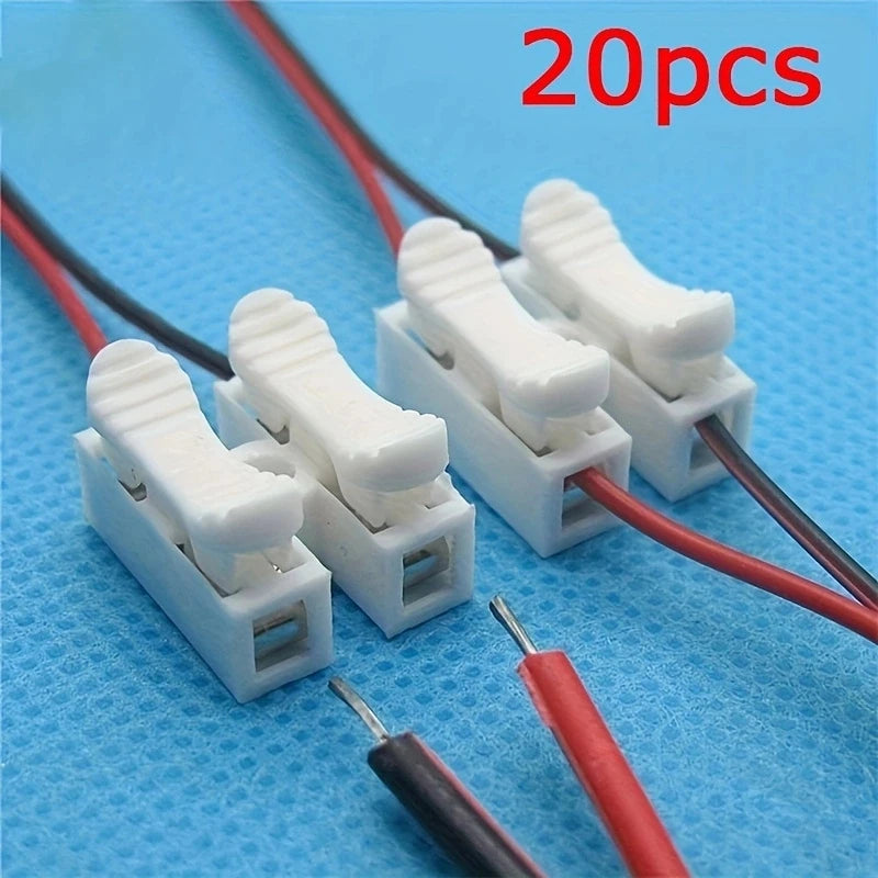 20pcs No-Solder 2P Spring Clamp Wire Connectors